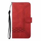 For Xiaomi Poco F6 / Redmi Turbo 3 Cubic Skin Feel Flip Leather Phone Case(Red) - 3