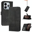 For Redmi Note 14 5G Cubic Skin Feel Flip Leather Phone Case(Black) - 1