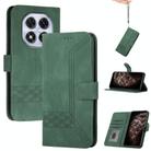 For Redmi Note 14 Pro 5G Cubic Skin Feel Flip Leather Phone Case(Green) - 1