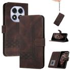 For Redmi Note 14 Pro 5G Cubic Skin Feel Flip Leather Phone Case(Brown) - 1