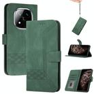 For Redmi Note 14 Pro+ 5G Cubic Skin Feel Flip Leather Phone Case(Green) - 1