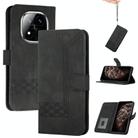 For Redmi Note 14 Pro+ 5G Cubic Skin Feel Flip Leather Phone Case(Black) - 1