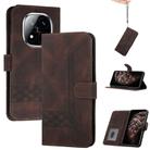 For Redmi Note 14 Pro+ 5G Cubic Skin Feel Flip Leather Phone Case(Brown) - 1
