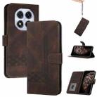 For Redmi Note 14 Pro 4G Cubic Skin Feel Flip Leather Phone Case(Brown) - 1
