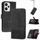 For Redmi Note 12 Turbo / Xiaomi Poco F5 Cubic Skin Feel Flip Leather Phone Case(Black) - 1