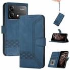 For Redmi Note 13R Pro / Xiaomi Poco X6 Neo Cubic Skin Feel Flip Leather Phone Case(Blue) - 1