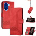 For Redmi A5 4G Cubic Skin Feel Flip Leather Phone Case(Red) - 1