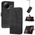 For Redmi K80 Pro / Xiaomi Poco F7 Ultra Cubic Skin Feel Flip Leather Phone Case(Black) - 1