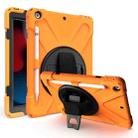 For iPad 10.2 2021 / 2020 / 2019 Shockproof Colorful Silicone + PC Protective Case with Holder & Shoulder Strap & Hand Strap & Pen Slot(Orange) - 1