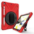 For iPad 10.2 2021 / 2020 / 2019 Shockproof Colorful Silicone + PC Protective Case with Holder & Shoulder Strap & Hand Strap & Pen Slot(Red) - 2