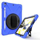 For iPad 10.2 2021 / 2020 / 2019 Shockproof Colorful Silicone + PC Protective Case with Holder & Shoulder Strap & Hand Strap & Pen Slot(Blue) - 2