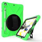 For iPad 10.2 2021 / 2020 / 2019 Shockproof Colorful Silicone + PC Protective Case with Holder & Shoulder Strap & Hand Strap & Pen Slot(Green) - 2