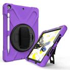 For iPad 10.2 2021 / 2020 / 2019 Shockproof Colorful Silicone + PC Protective Case with Holder & Shoulder Strap & Hand Strap & Pen Slot(Purple) - 2