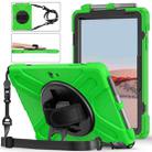 For Microsoft Surface Go 4 / 3 / 2 / 1 Shockproof Colorful Silicone + PC Protective Case with Holder & Shoulder Strap & Hand Strap & Pen Slot(Green) - 1