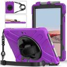 For Microsoft Surface Go 4 / 3 / 2 / 1 Shockproof Colorful Silicone + PC Protective Case with Holder & Shoulder Strap & Hand Strap & Pen Slot(Purple) - 1