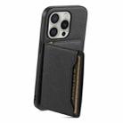 For iPhone 16 Pro Calf Texture Card Bag Design Full Coverage Phone Case(Black) - 3