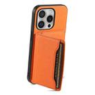 For iPhone 16 Pro Calf Texture Card Bag Design Full Coverage Phone Case(Orange) - 3