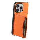 For iPhone 16 Pro Max Calf Texture Card Bag Design Full Coverage Phone Case(Orange) - 3