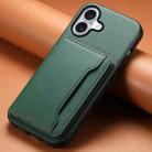 For iPhone 17 Calf Texture Card Bag Design Full Coverage Phone Case(Green) - 2