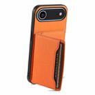 For iPhone 17 Air Calf Texture Card Bag Design Full Coverage Phone Case(Orange) - 3