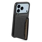 For iPhone 17 Pro Calf Texture Card Bag Design Full Coverage Phone Case(Black) - 3