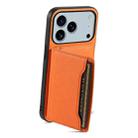For iPhone 17 Pro Max Calf Texture Card Bag Design Full Coverage Phone Case(Orange) - 3