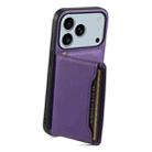 For iPhone 17 Pro Max Calf Texture Card Bag Design Full Coverage Phone Case(Purple) - 3