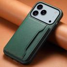 For iPhone 17 Pro Max Calf Texture Card Bag Design Full Coverage Phone Case(Green) - 2