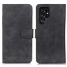 For Samsung Galaxy S25 Ultra 5G KHAZNEH Retro Texture Horizontal Flip Leather Phone Case(Black) - 1