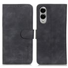 For Samsung Galaxy S25 Edge 5G KHAZNEH Retro Texture Horizontal Flip Leather Phone Case(Black) - 1