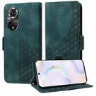 For Honor 50 5G Embossed Rhombus Starry Leather Phone Case(Green) - 1