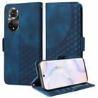 For Honor 50 5G Embossed Rhombus Starry Leather Phone Case(Blue) - 1