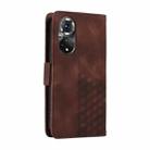 For Honor 50 5G Embossed Rhombus Starry Leather Phone Case(Brown) - 3