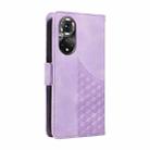 For Honor 50 5G Embossed Rhombus Starry Leather Phone Case(Purple) - 3