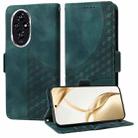 For Honor 200 Embossed Rhombus Starry Leather Phone Case(Green) - 1