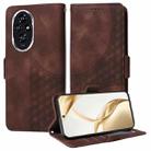 For Honor 200 Embossed Rhombus Starry Leather Phone Case(Brown) - 1