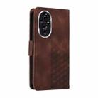 For Honor 200 Embossed Rhombus Starry Leather Phone Case(Brown) - 3