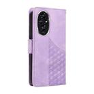 For Honor 200 Embossed Rhombus Starry Leather Phone Case(Purple) - 3