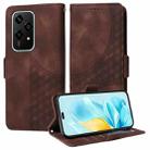 For Honor 200 Lite 5G Global Embossed Rhombus Starry Leather Phone Case(Brown) - 1