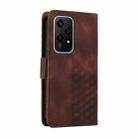 For Honor 200 Lite 5G Global Embossed Rhombus Starry Leather Phone Case(Brown) - 3