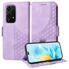 For Honor 200 Lite 5G Global Embossed Rhombus Starry Leather Phone Case(Purple) - 1