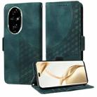 For Honor 200 Pro Embossed Rhombus Starry Leather Phone Case(Green) - 1