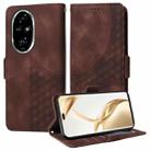 For Honor 200 Pro Embossed Rhombus Starry Leather Phone Case(Brown) - 1