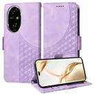 For Honor 200 Pro Embossed Rhombus Starry Leather Phone Case(Purple) - 1