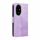 For Honor 200 Pro Embossed Rhombus Starry Leather Phone Case(Purple) - 3