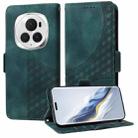 For Honor Magic6 Pro Embossed Rhombus Starry Leather Phone Case(Green) - 1
