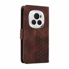 For Honor Magic6 Pro Embossed Rhombus Starry Leather Phone Case(Brown) - 3