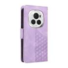 For Honor Magic6 Pro Embossed Rhombus Starry Leather Phone Case(Purple) - 3