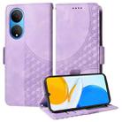 For Honor X7 4G / Play 30 Plus Embossed Rhombus Starry Leather Phone Case(Purple) - 1