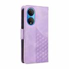 For Honor X7 4G / Play 30 Plus Embossed Rhombus Starry Leather Phone Case(Purple) - 3